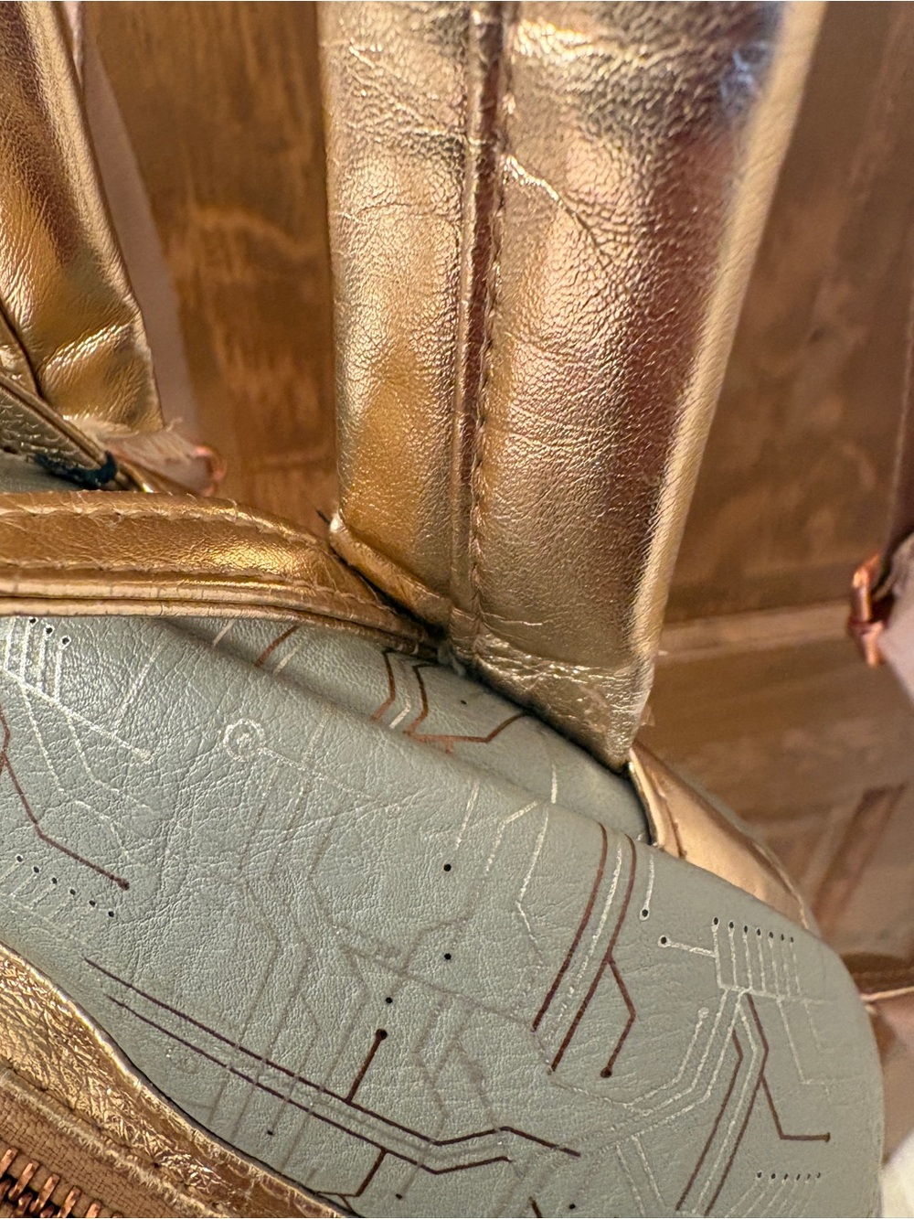 Loungefly Star Wars R2-D2 Circuit Mini Backpack - Gray & Rose Gold Accents - Picture 8 of 11